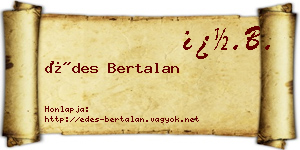 Édes Bertalan névjegykártya