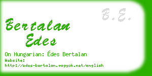 bertalan edes business card