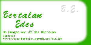 bertalan edes business card